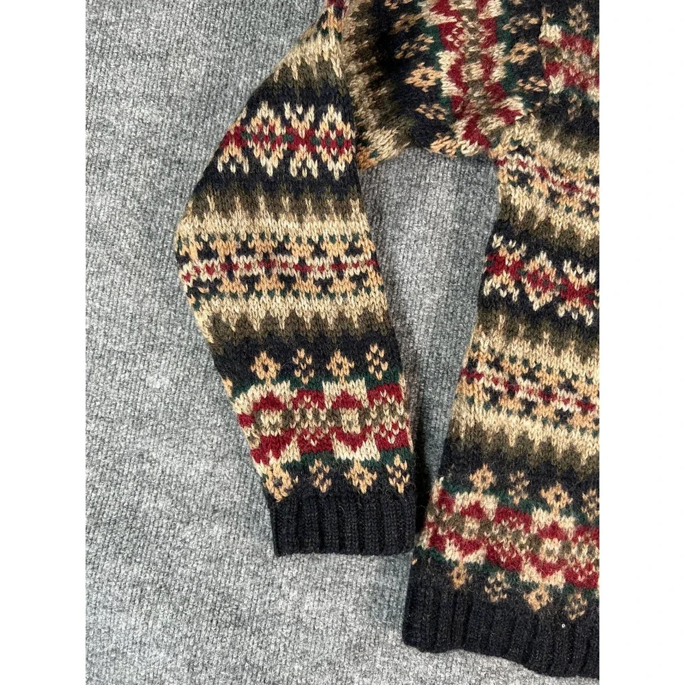 Vintage Abercrombie & Fitch Sweater Mens Large Multi Fair Isle Knit Crewneck